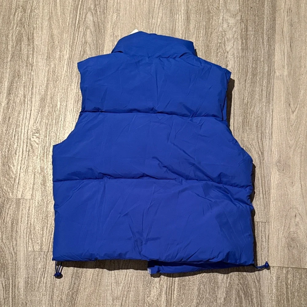 Royal Blue Puffer Vest - Women's Sleeveless Jacket - Picture 14 of 14